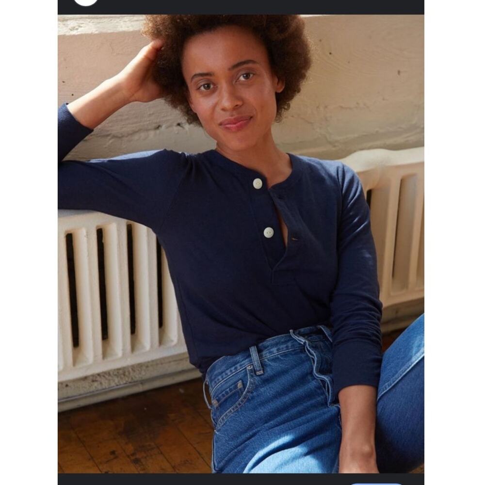 Everlane Henley Long Sleeve Top S